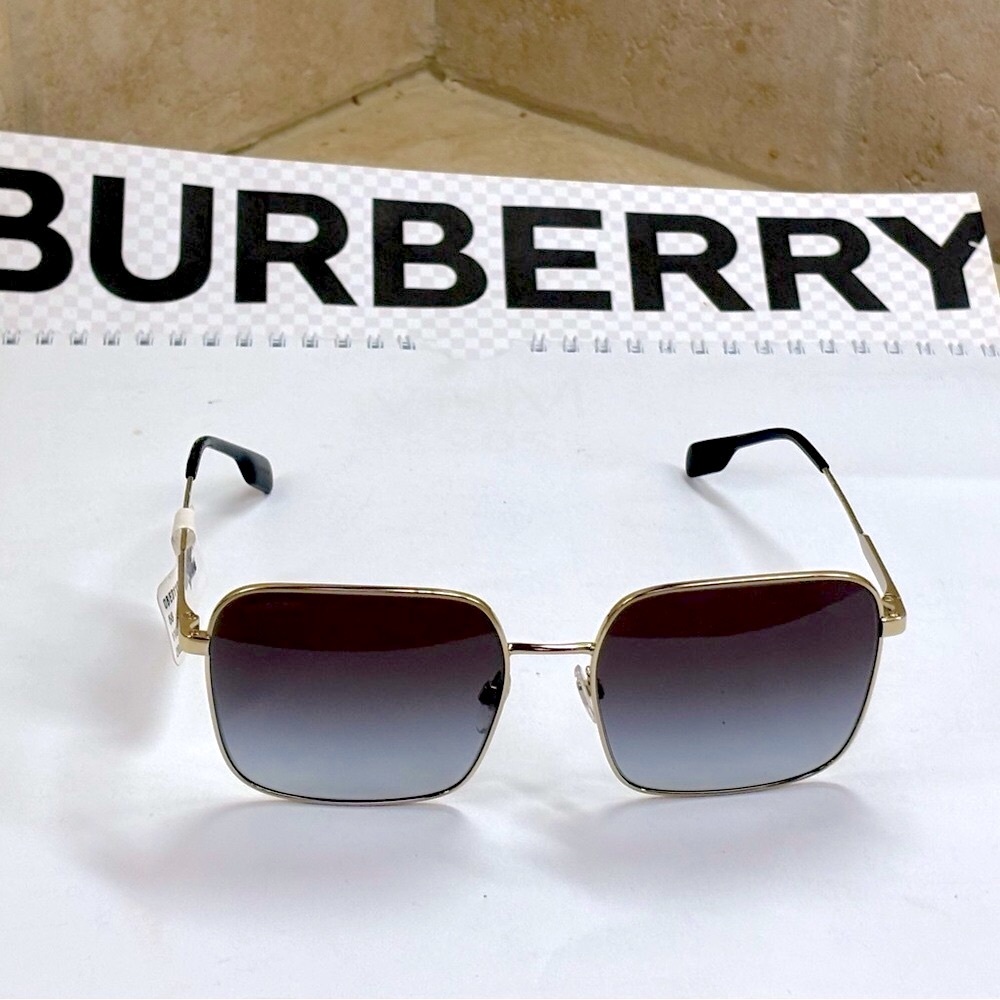 New Burberry BE3119 1109/8G Jude Light Gold Sunglasses